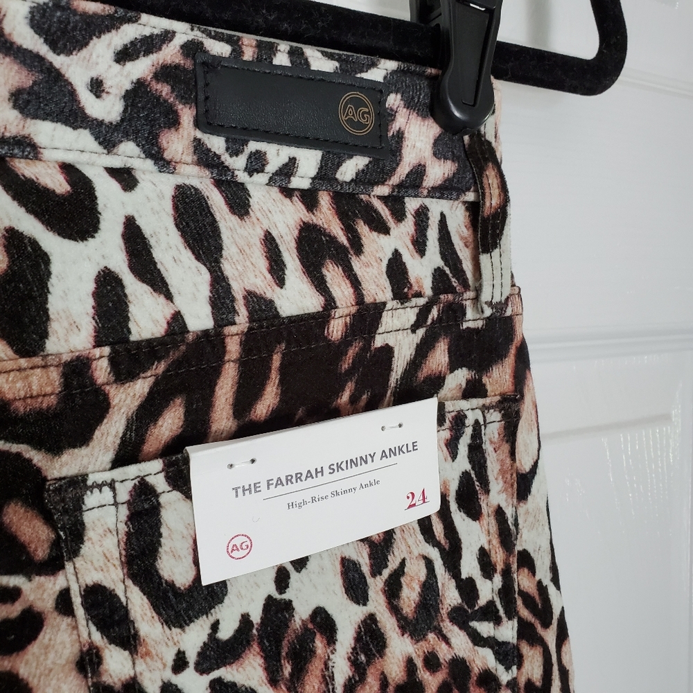 NWT AG Farrah High Waist Leopard Skinny Jeans - Picture 5 of 6